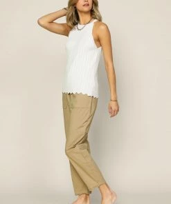 SKIES ARE BLUE Scallop Hem Knit Top New In Clothing