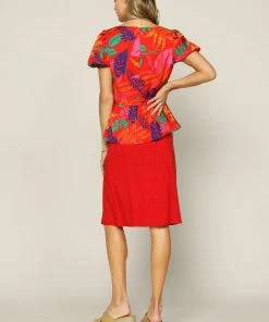 SKIES ARE BLUE New In Clothing Tropical Print Peplum Top 8 SKIES ARE BLUE New In Clothing Tropical Print Peplum Top