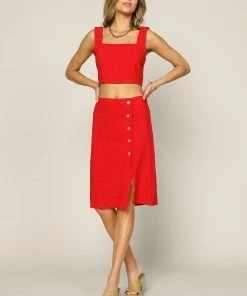 SKIES ARE BLUE Square Neck Crop Top New In Clothing