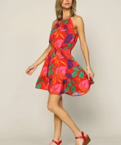 SKIES ARE BLUE New In Clothing Tropical Print Mini Dress