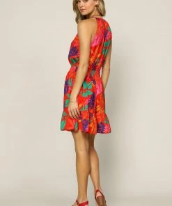 SKIES ARE BLUE New In Clothing Tropical Print Mini Dress 9 SKIES ARE BLUE New In Clothing Tropical Print Mini Dress