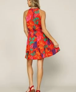 SKIES ARE BLUE New In Clothing Tropical Print Mini Dress 8 SKIES ARE BLUE New In Clothing Tropical Print Mini Dress