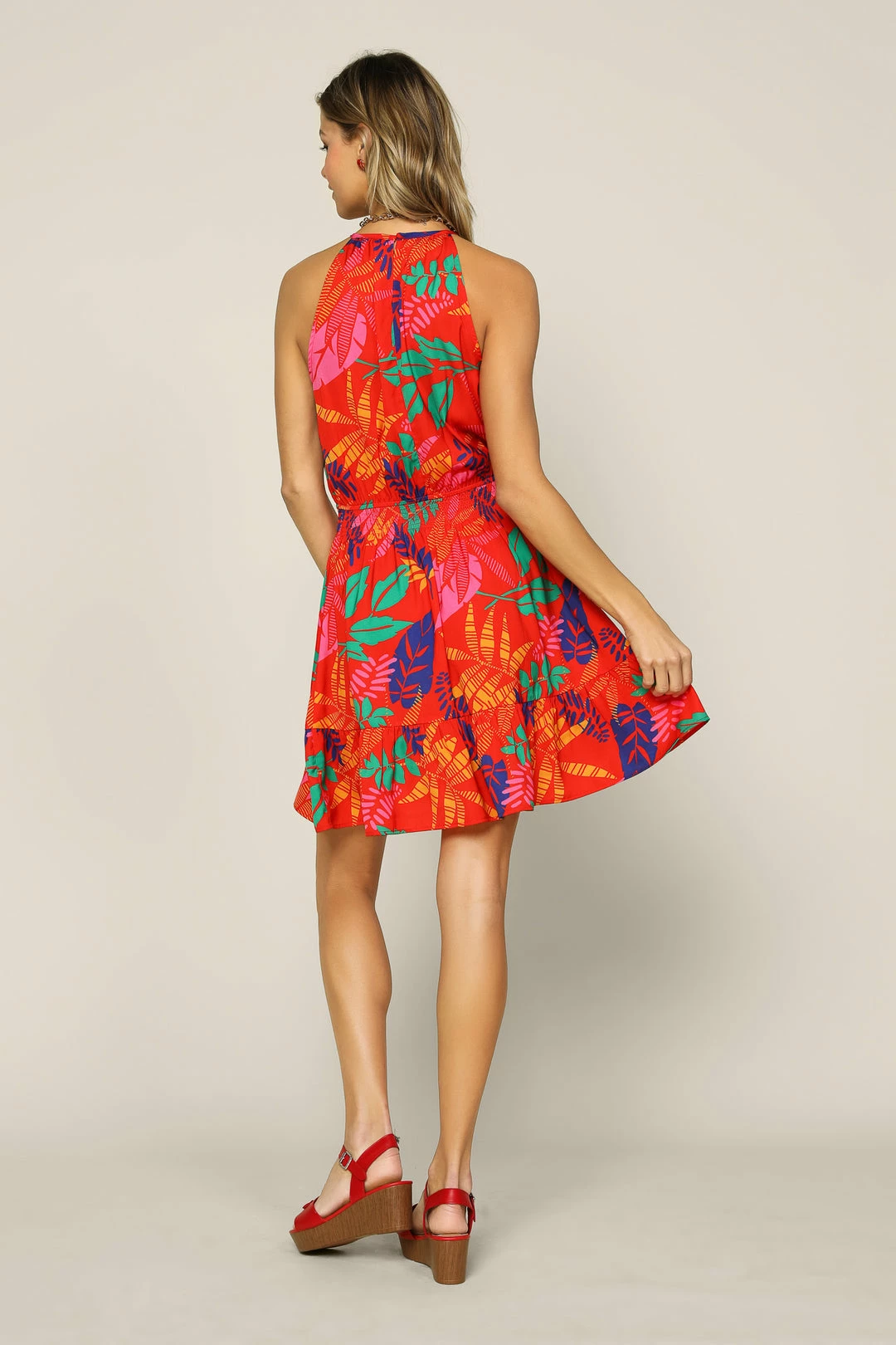 SKIES ARE BLUE New In Clothing Tropical Print Mini Dress 5 SKIES ARE BLUE New In Clothing Tropical Print Mini Dress