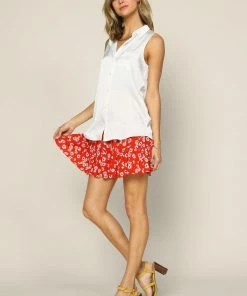 SKIES ARE BLUE New In Clothing Sleeveless Button Down Top 10 SKIES ARE BLUE New In Clothing Sleeveless Button Down Top