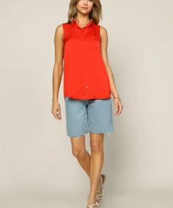 SKIES ARE BLUE New In Clothing Sleeveless Button Down Top 8 SKIES ARE BLUE New In Clothing Sleeveless Button Down Top