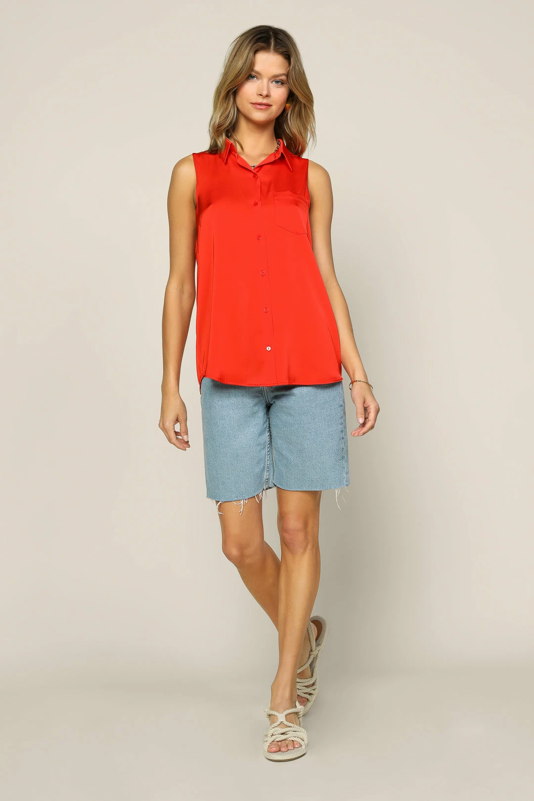 SKIES ARE BLUE New In Clothing Sleeveless Button Down Top 5 SKIES ARE BLUE New In Clothing Sleeveless Button Down Top