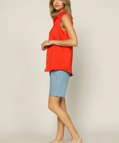SKIES ARE BLUE New In Clothing Sleeveless Button Down Top