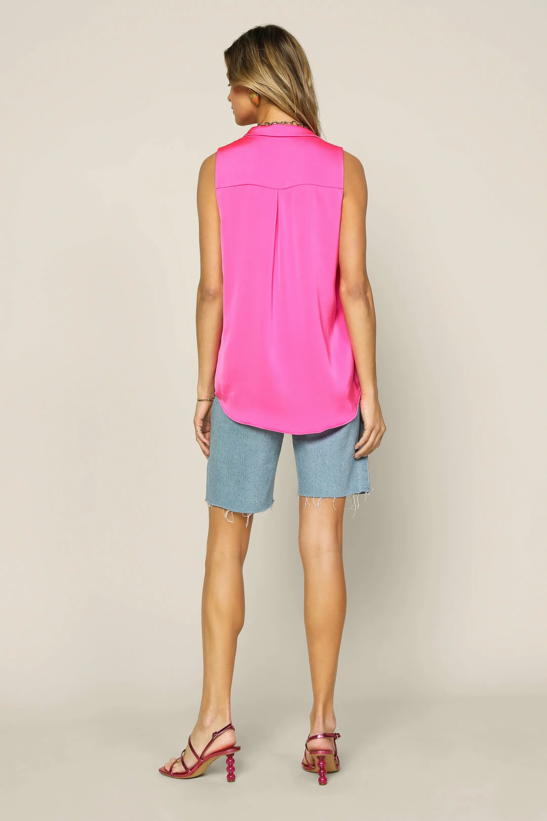 SKIES ARE BLUE Sleeveless Button Down Top New In Clothing 7 SKIES ARE BLUE Sleeveless Button Down Top New In Clothing