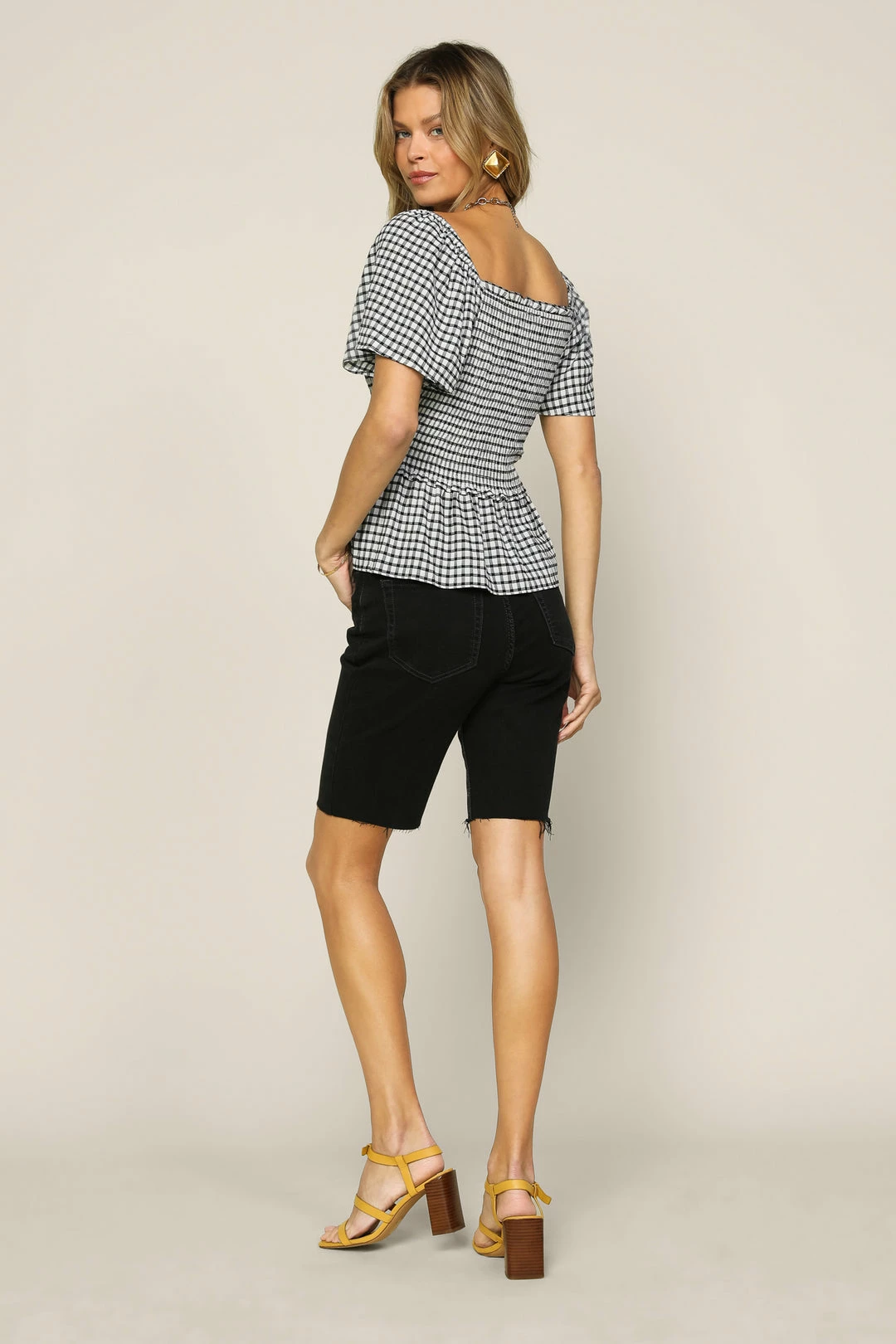 SKIES ARE BLUE Gingham Smocked Top New In Clothing 6 SKIES ARE BLUE Gingham Smocked Top New In Clothing