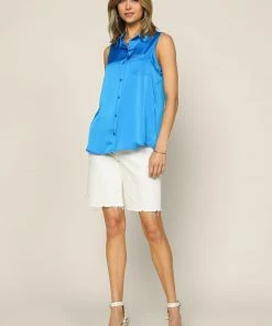 SKIES ARE BLUE New In Clothing Sleeveless Button Down Top 10 SKIES ARE BLUE New In Clothing Sleeveless Button Down Top