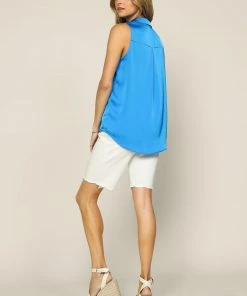 SKIES ARE BLUE New In Clothing Sleeveless Button Down Top 9 SKIES ARE BLUE New In Clothing Sleeveless Button Down Top