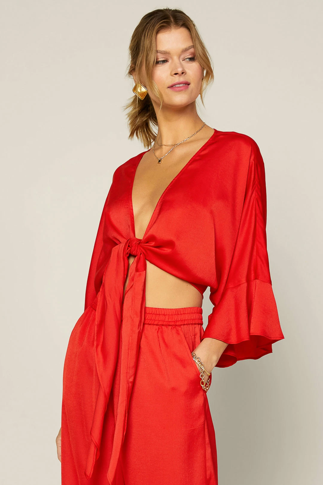 SKIES ARE BLUE Front Tie Kimono Top New In Clothing 3 SKIES ARE BLUE Front Tie Kimono Top New In Clothing