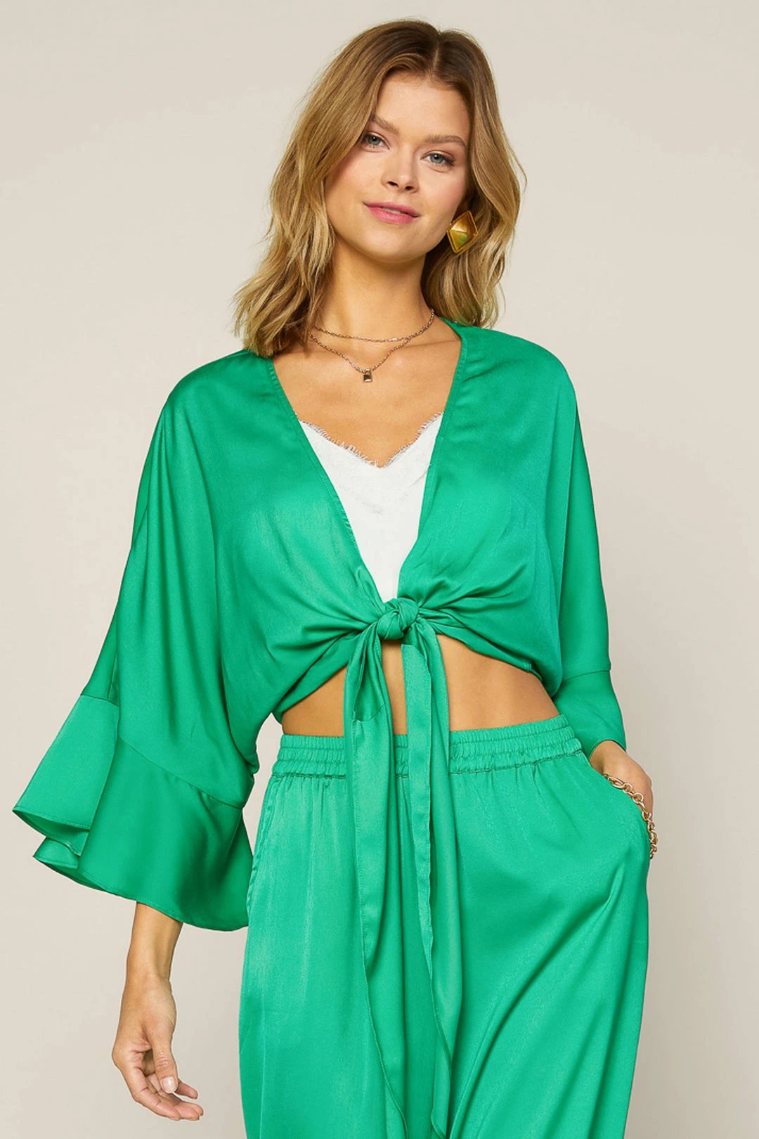 SKIES ARE BLUE Front Tie Kimono Top 4 SKIES ARE BLUE Front Tie Kimono Top