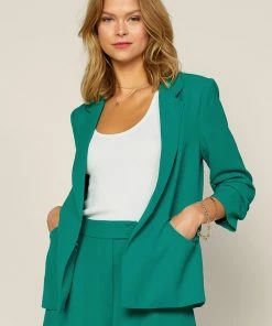 SKIES ARE BLUE New In Clothing Recycled Shirred Sleeve Blazer