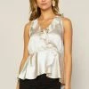SKIES ARE BLUE Satin Ruffled Top New In Clothing 1 SKIES ARE BLUE Satin Ruffled Top New In Clothing