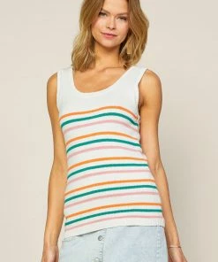 SKIES ARE BLUE New In Clothing Striped Sweater Tank Top