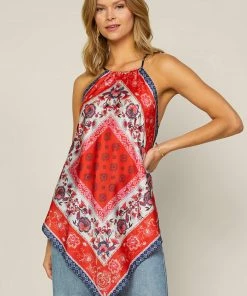 SKIES ARE BLUE New In Clothing Handkerchief Printed Top