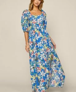SKIES ARE BLUE Floral Print Puff Sleeve Dress New In Clothing