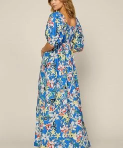 SKIES ARE BLUE Floral Print Puff Sleeve Dress New In Clothing