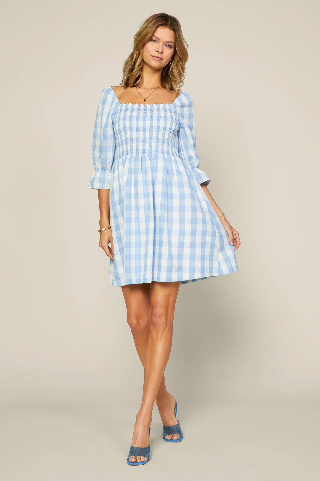 SKIES ARE BLUE Gingham Smocked Dress 6 SKIES ARE BLUE Gingham Smocked Dress