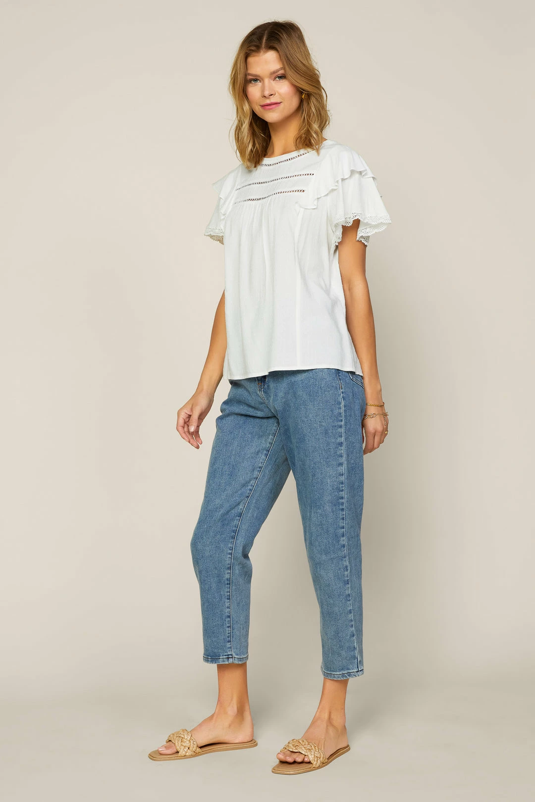 SKIES ARE BLUE Ruffled Lace Detailed Top 4 SKIES ARE BLUE Ruffled Lace Detailed Top