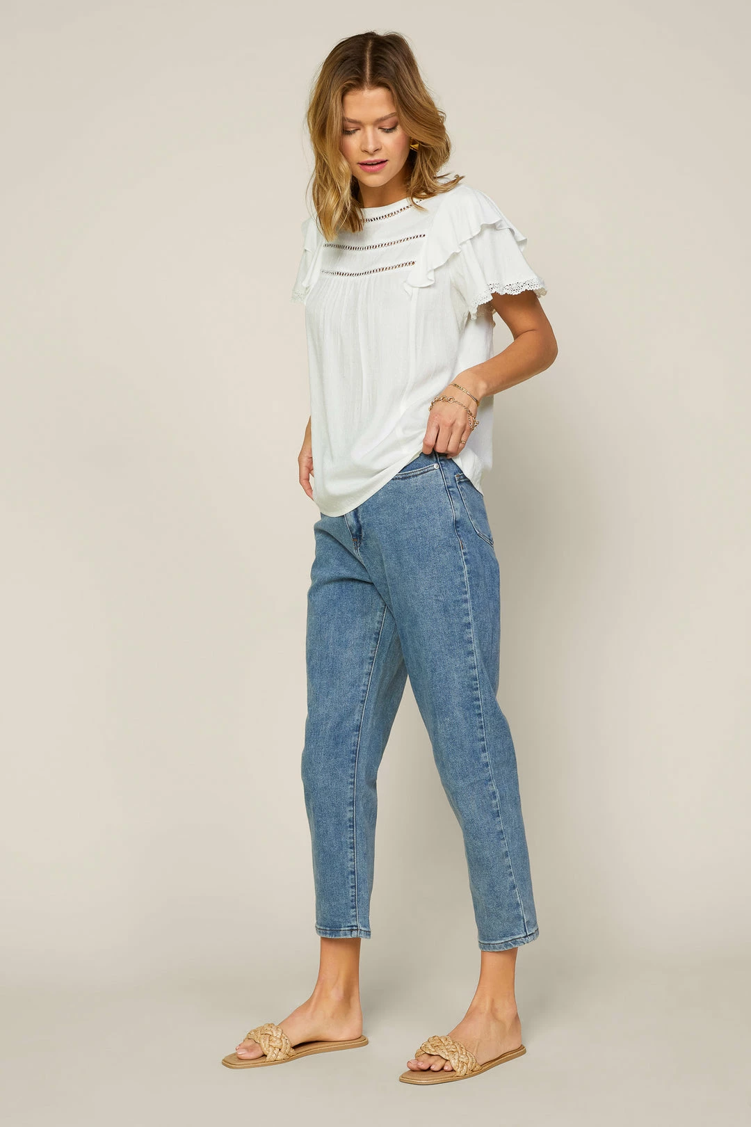 SKIES ARE BLUE Ruffled Lace Detailed Top 5 SKIES ARE BLUE Ruffled Lace Detailed Top