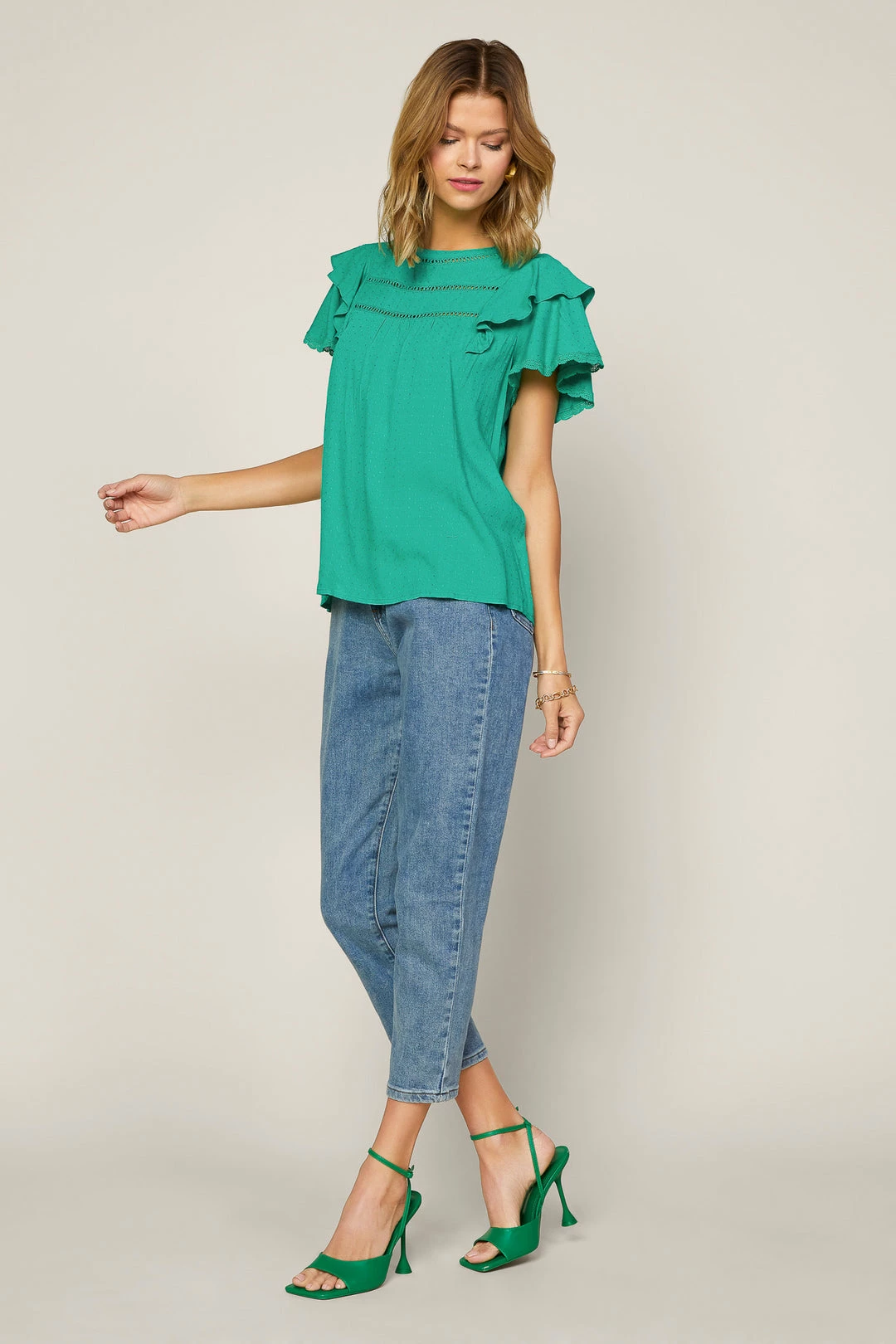 SKIES ARE BLUE Ruffled Lace Detailed Top 4 SKIES ARE BLUE Ruffled Lace Detailed Top