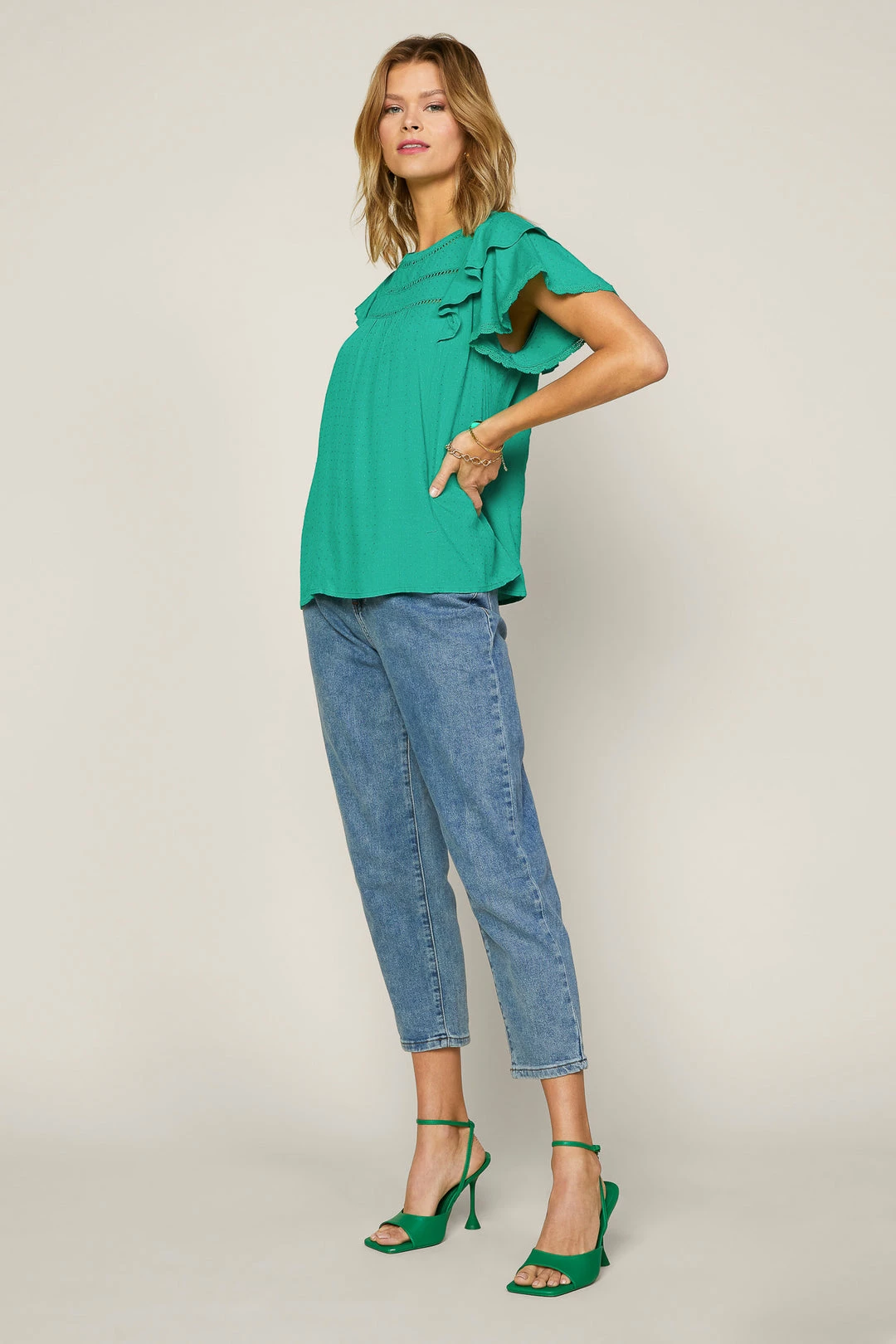 SKIES ARE BLUE Ruffled Lace Detailed Top 5 SKIES ARE BLUE Ruffled Lace Detailed Top