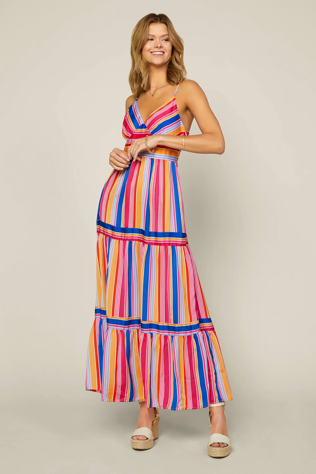 SKIES ARE BLUE New In Clothing Multi Stripe Maxi Dress 3 SKIES ARE BLUE New In Clothing Multi Stripe Maxi Dress