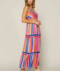 SKIES ARE BLUE New In Clothing Multi Stripe Maxi Dress 10 SKIES ARE BLUE New In Clothing Multi Stripe Maxi Dress