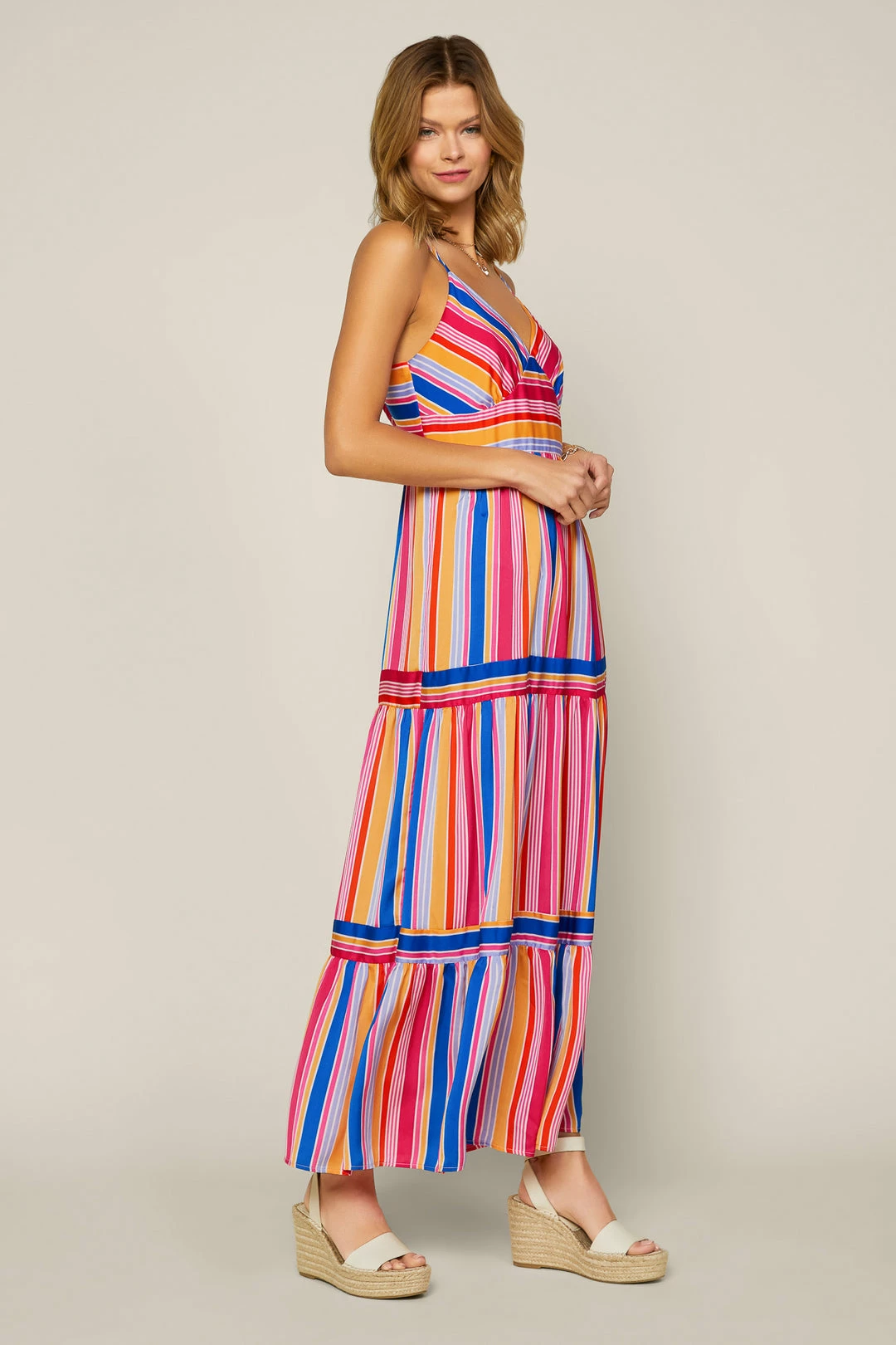 SKIES ARE BLUE New In Clothing Multi Stripe Maxi Dress 6 SKIES ARE BLUE New In Clothing Multi Stripe Maxi Dress