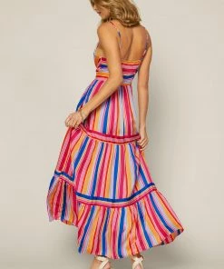 SKIES ARE BLUE New In Clothing Multi Stripe Maxi Dress