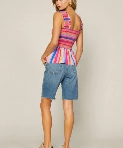 SKIES ARE BLUE Multi Stripe Peplum Top New In Clothing 9 SKIES ARE BLUE Multi Stripe Peplum Top New In Clothing