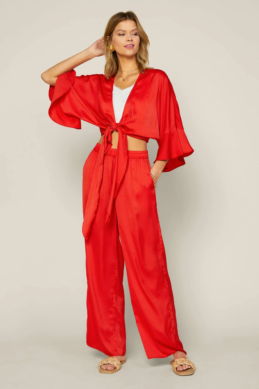 SKIES ARE BLUE Front Tie Kimono Top New In Clothing 6 SKIES ARE BLUE Front Tie Kimono Top New In Clothing