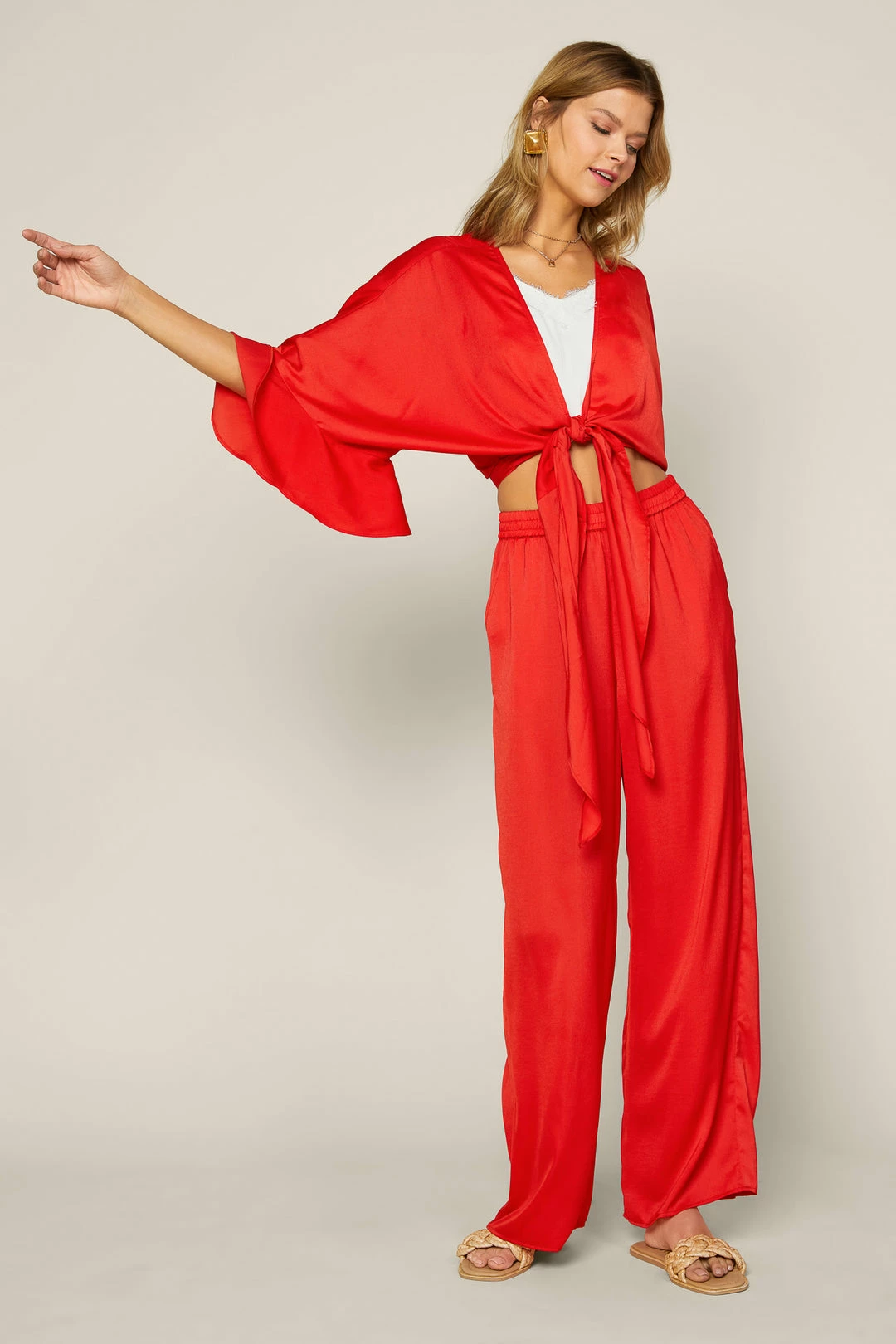 SKIES ARE BLUE Front Tie Kimono Top New In Clothing 4 SKIES ARE BLUE Front Tie Kimono Top New In Clothing