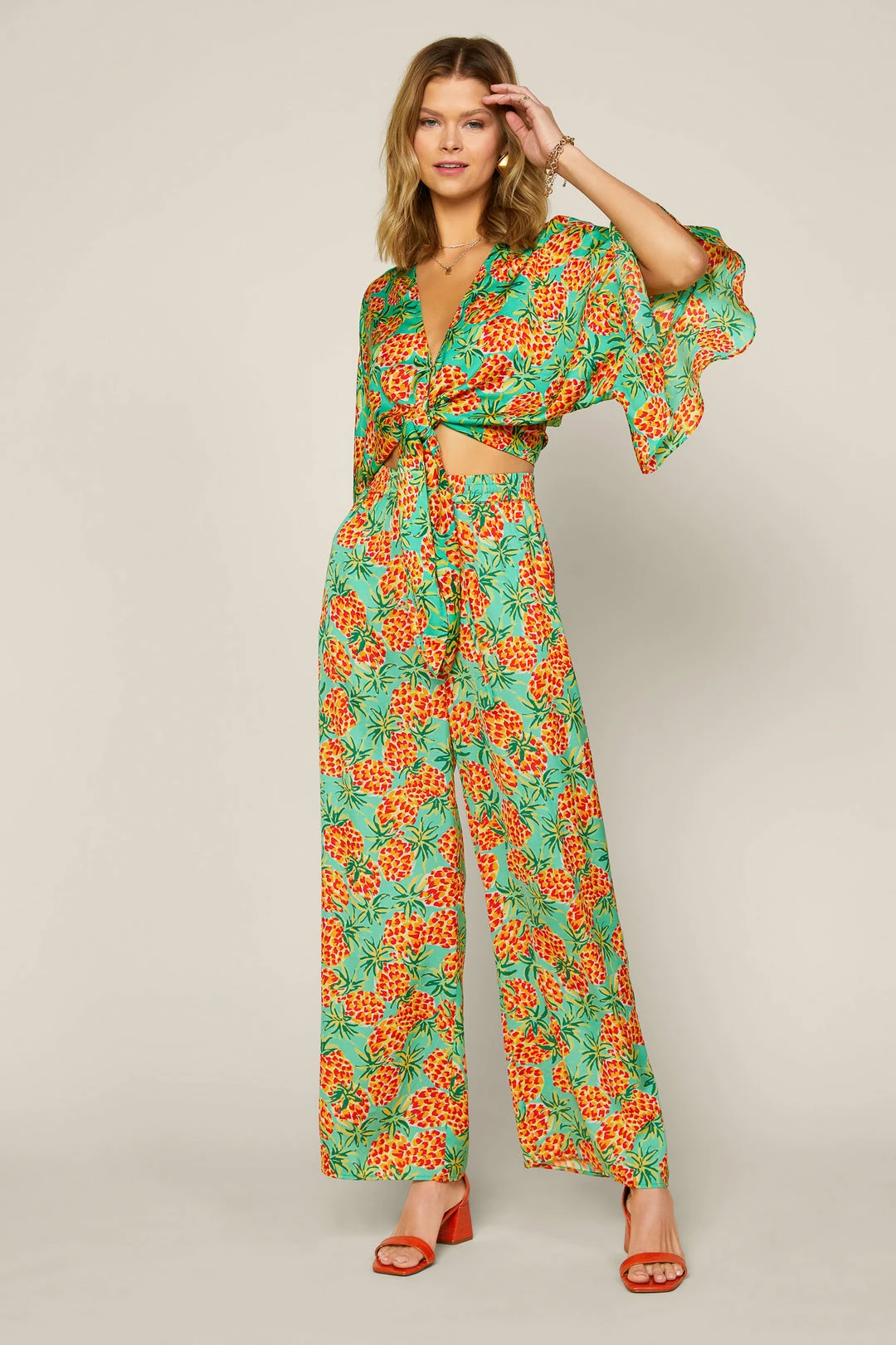 SKIES ARE BLUE Tropical Palazzo Pants 3 SKIES ARE BLUE Tropical Palazzo Pants