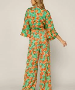 SKIES ARE BLUE Tropical Palazzo Pants