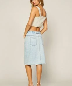 SKIES ARE BLUE New In Clothing Midi Denim Skirt 7 SKIES ARE BLUE New In Clothing Midi Denim Skirt