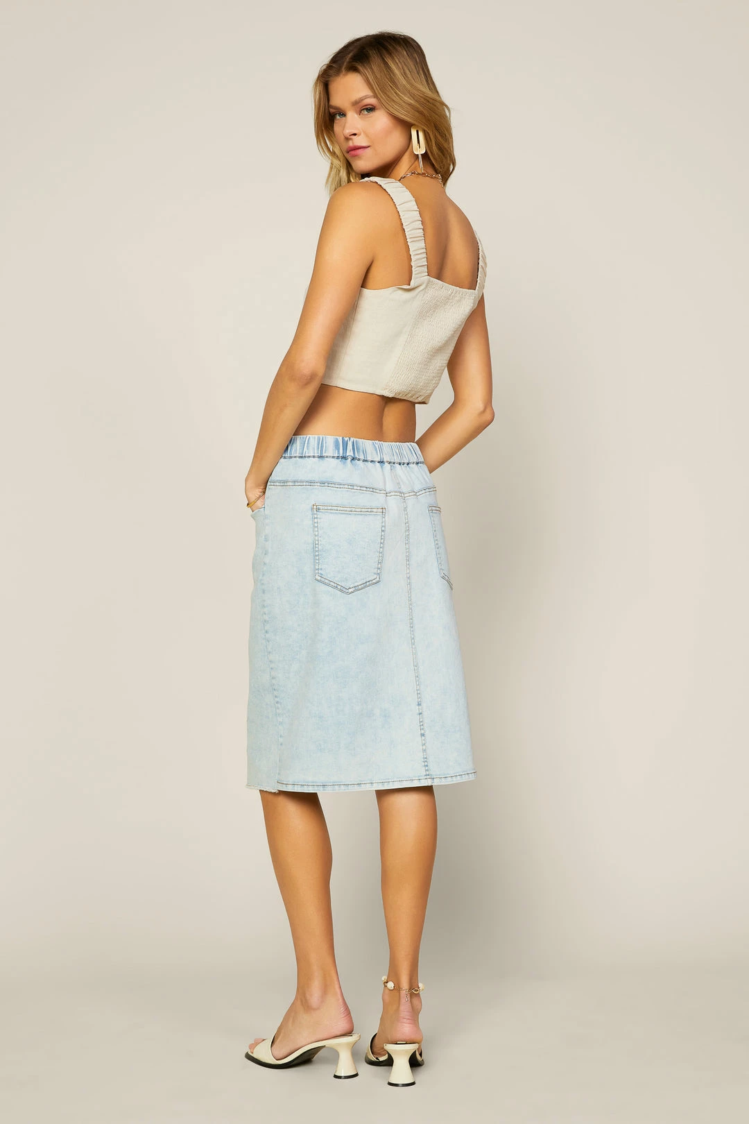 SKIES ARE BLUE New In Clothing Midi Denim Skirt 4 SKIES ARE BLUE New In Clothing Midi Denim Skirt