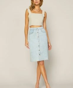 SKIES ARE BLUE New In Clothing Midi Denim Skirt 9 SKIES ARE BLUE New In Clothing Midi Denim Skirt