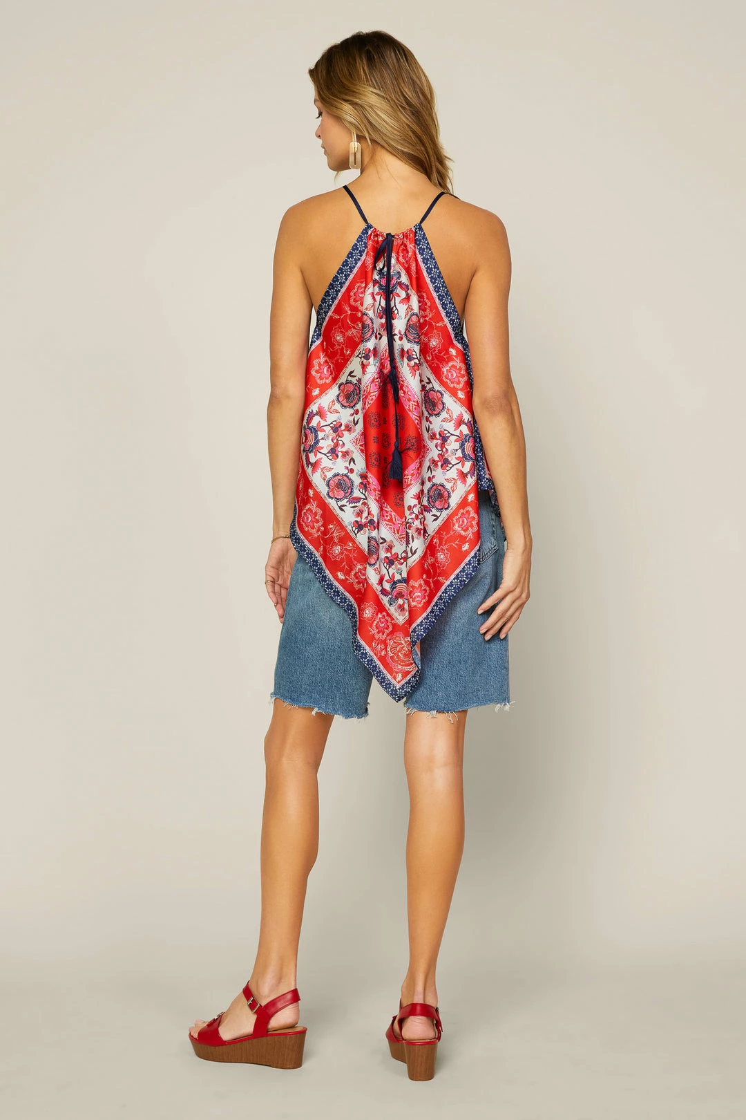 SKIES ARE BLUE New In Clothing Handkerchief Printed Top 5 SKIES ARE BLUE New In Clothing Handkerchief Printed Top