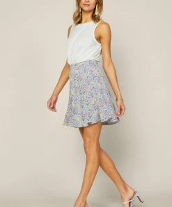 SKIES ARE BLUE Multi Floral Mini Skirt