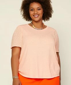 SKIES ARE BLUE Plus Size - Swiss Dot Jersey Top New In Plus Size