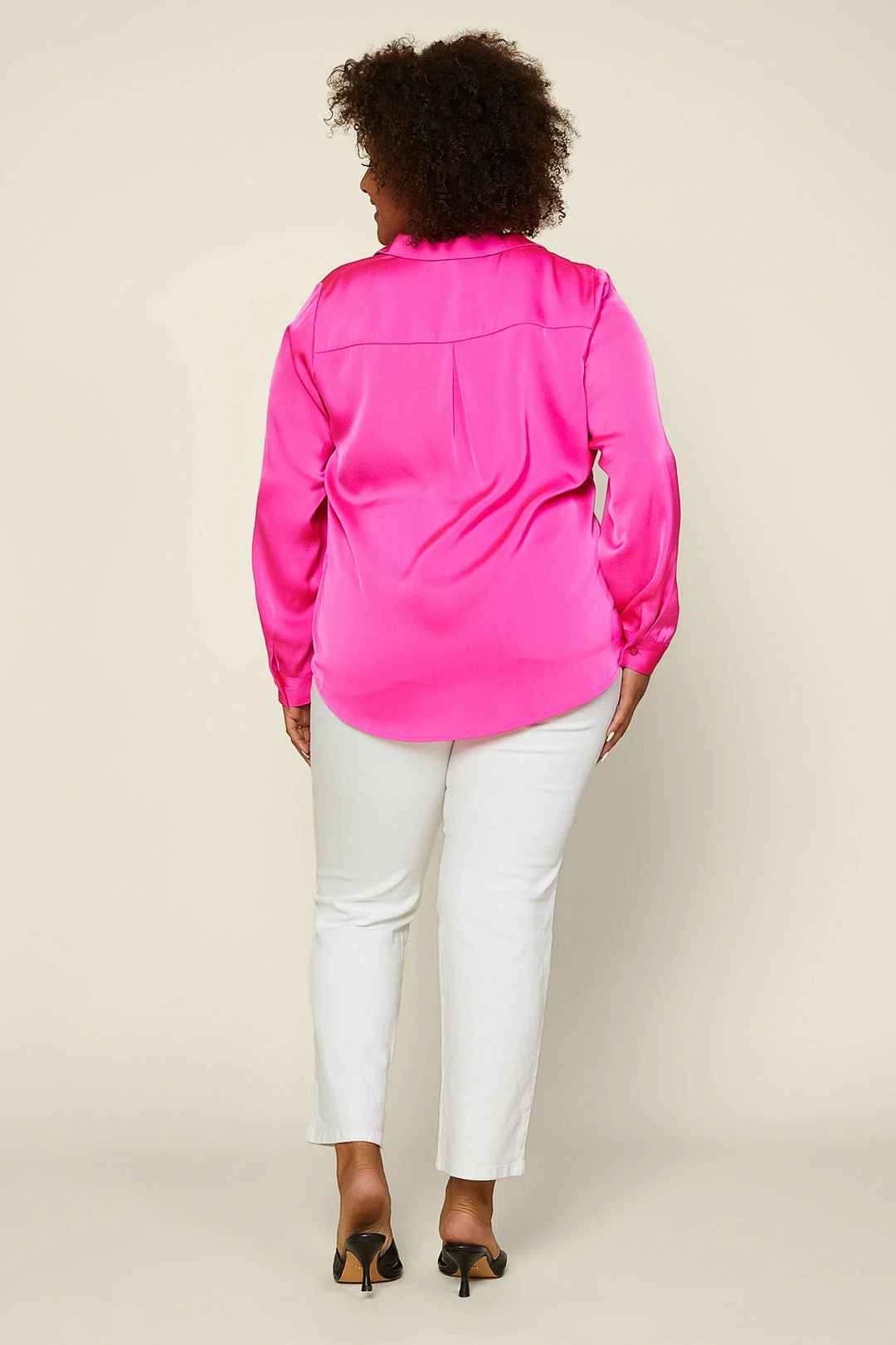 SKIES ARE BLUE New In Plus Size Plus Size - Satin Button Down Shirt 5 SKIES ARE BLUE New In Plus Size Plus Size - Satin Button Down Shirt