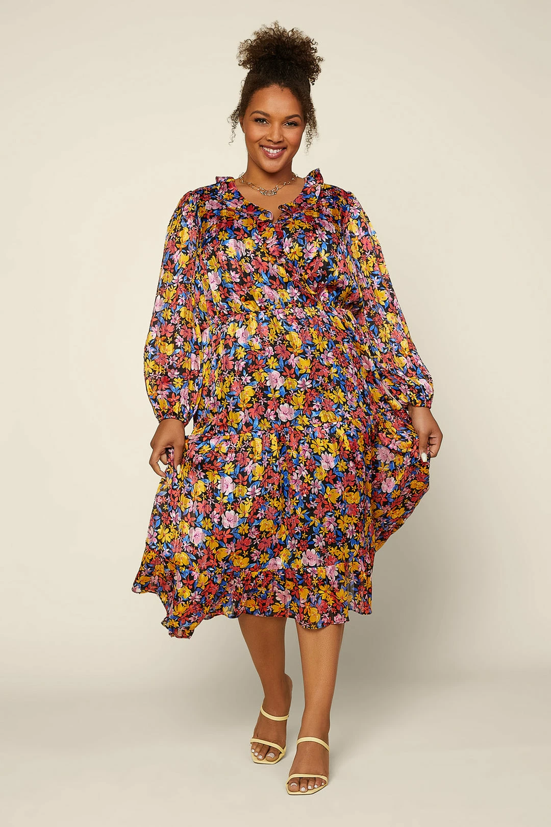 SKIES ARE BLUE Clothing Plus Size - Floral Print Layered Maxi Dress 3 SKIES ARE BLUE Clothing Plus Size - Floral Print Layered Maxi Dress