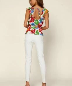 SKIES ARE BLUE Luna Floral Peplum Top