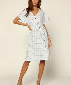 SKIES ARE BLUE Clothing Button Down Collared Shirt Dress