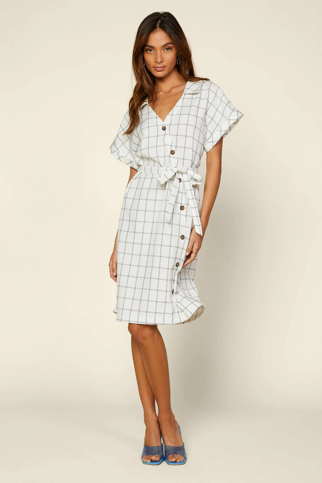 SKIES ARE BLUE Clothing Button Down Collared Shirt Dress 6 SKIES ARE BLUE Clothing Button Down Collared Shirt Dress