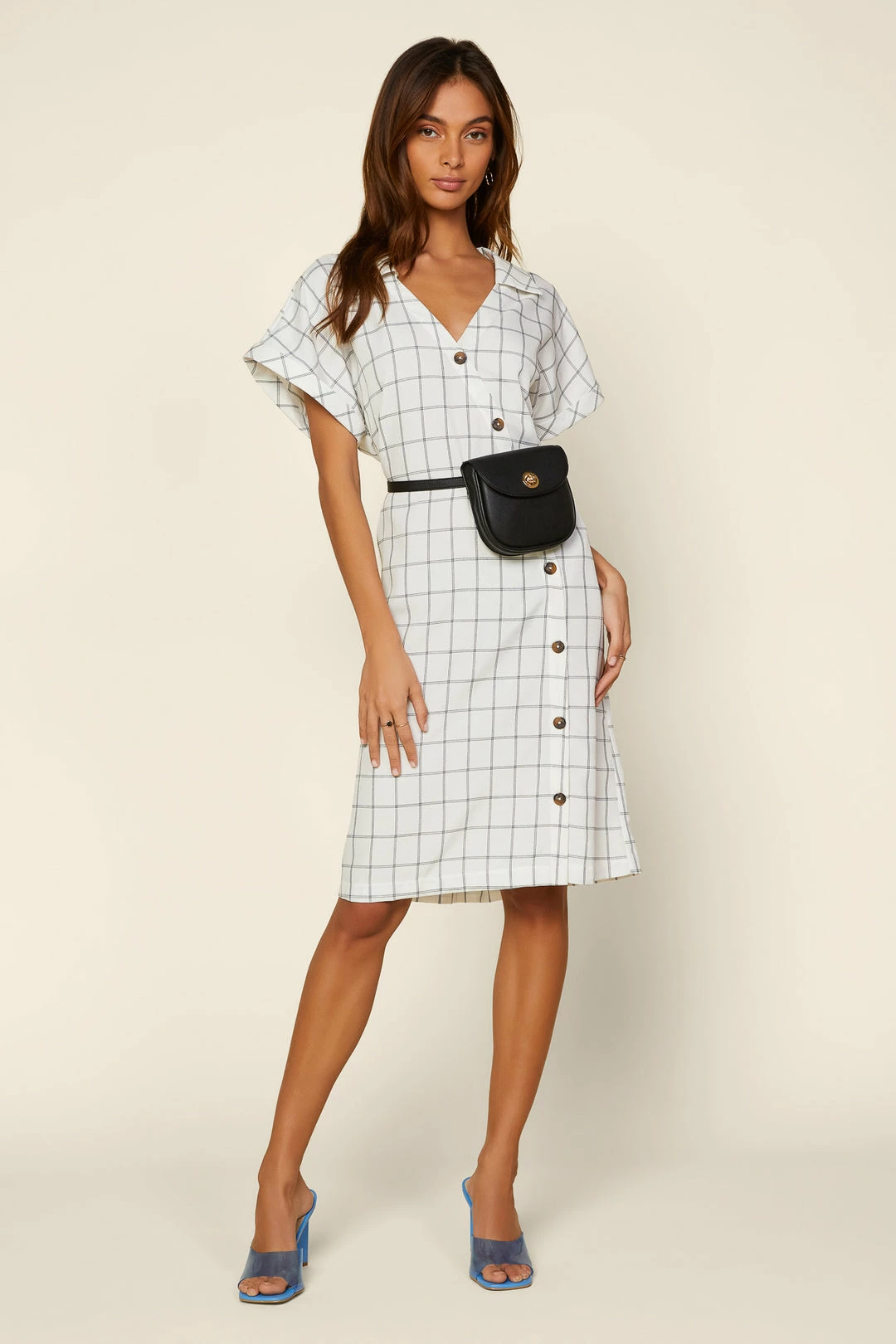 SKIES ARE BLUE Clothing Button Down Collared Shirt Dress 4 SKIES ARE BLUE Clothing Button Down Collared Shirt Dress