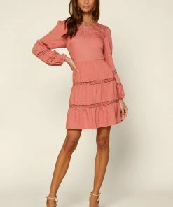 SKIES ARE BLUE Kira Lace Trim Dress